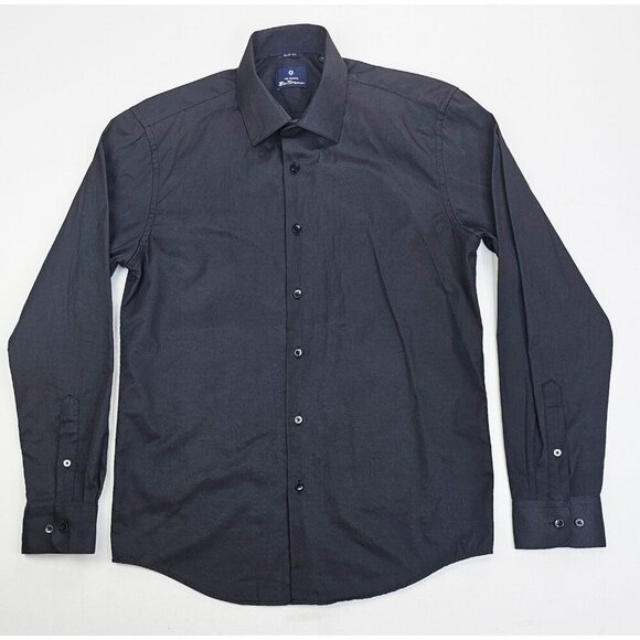 Ben Sherman Slim Fit Size Medium 15/15.5 32-33 Black Spread Collar Long Sleeve - Picture 1 of 9